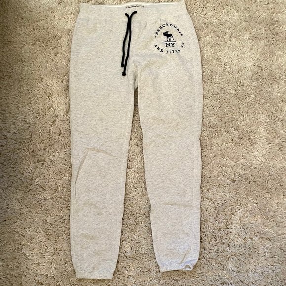 Abercrombie & Fitch Pants - White/Heather Grey Soft Joggers